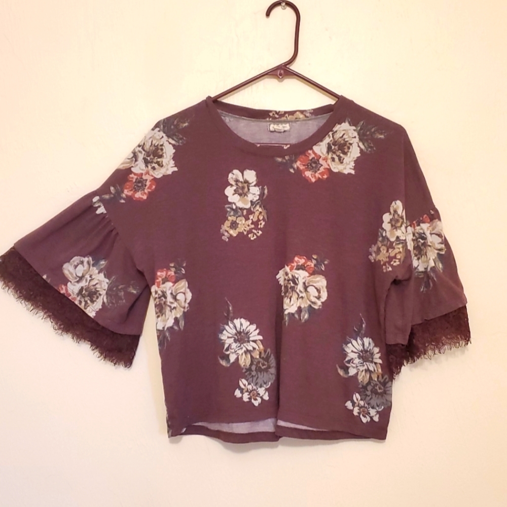 Purple FLORAL flowy shirt